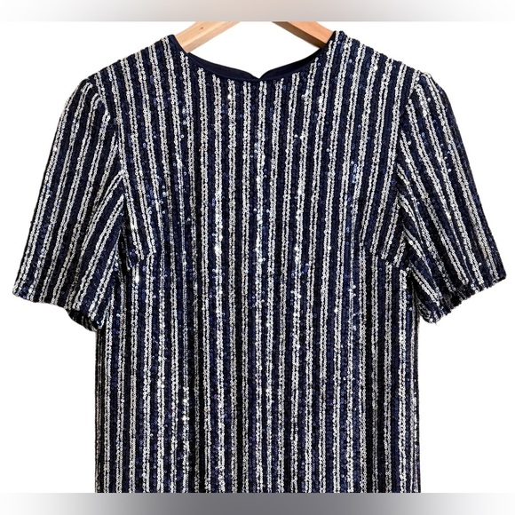 ANTHROPOLOGIE Flat White Sequins Bling Cocktail Party A-Line Dress Size XXS NWT - Picture 4 of 13